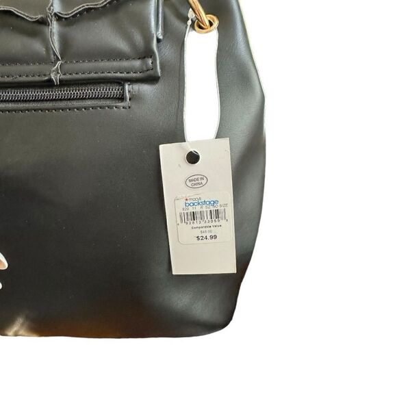 NWT True Love Faux leather flap black crossbody - Picture 3 of 10